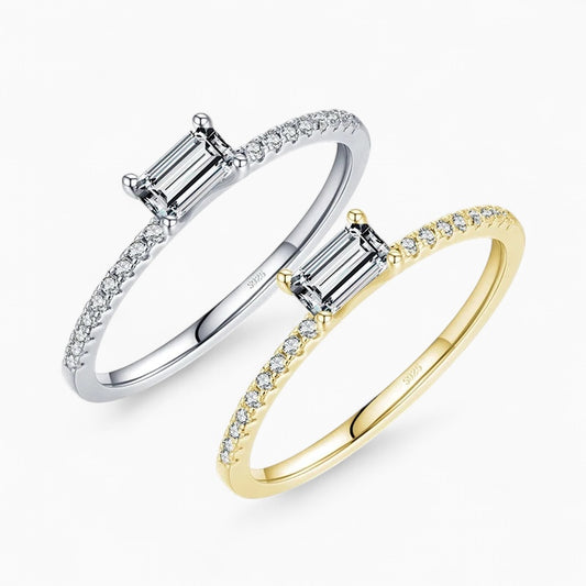 Baguette Ring mit Steinen