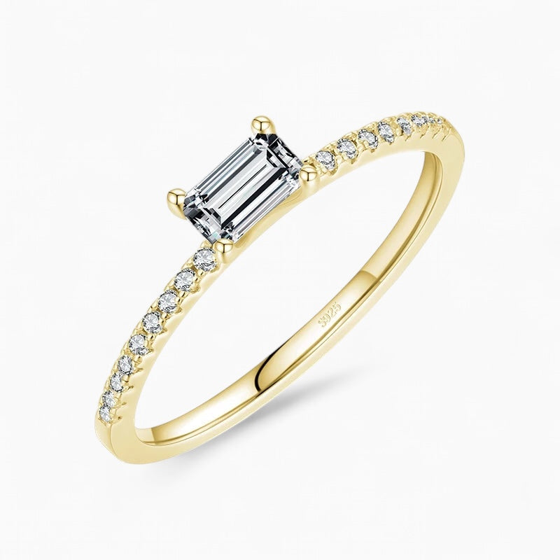 Baguette Ring mit Steinen